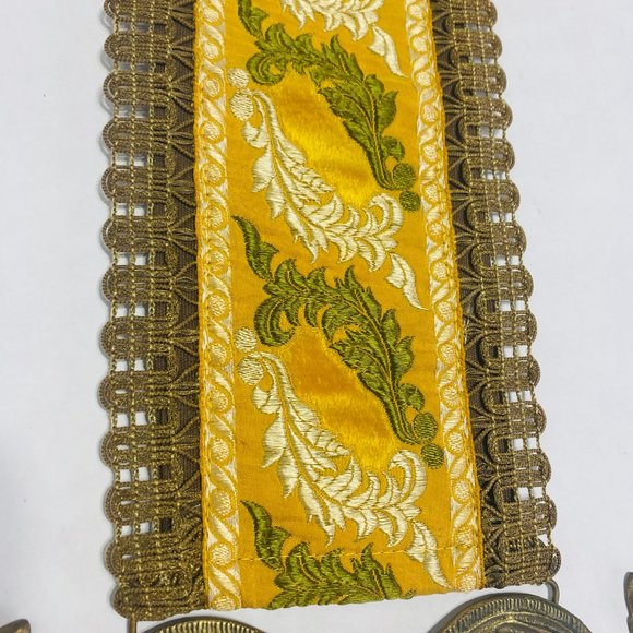 Antique Corona River Co. Art Deco Brass/Metal Hardware Hand Embroidered Tapestry - Picture 4 of 13